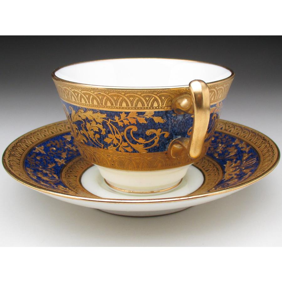 コウルドン 金彩百合唐草文 カップ＆ソーサー＆プレート アンティーク