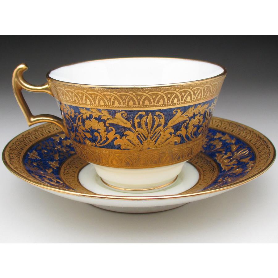 コウルドン 金彩百合唐草文 カップ＆ソーサー＆プレート アンティーク