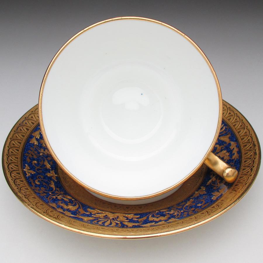 コウルドン 金彩百合唐草文 カップ＆ソーサー＆プレート アンティーク