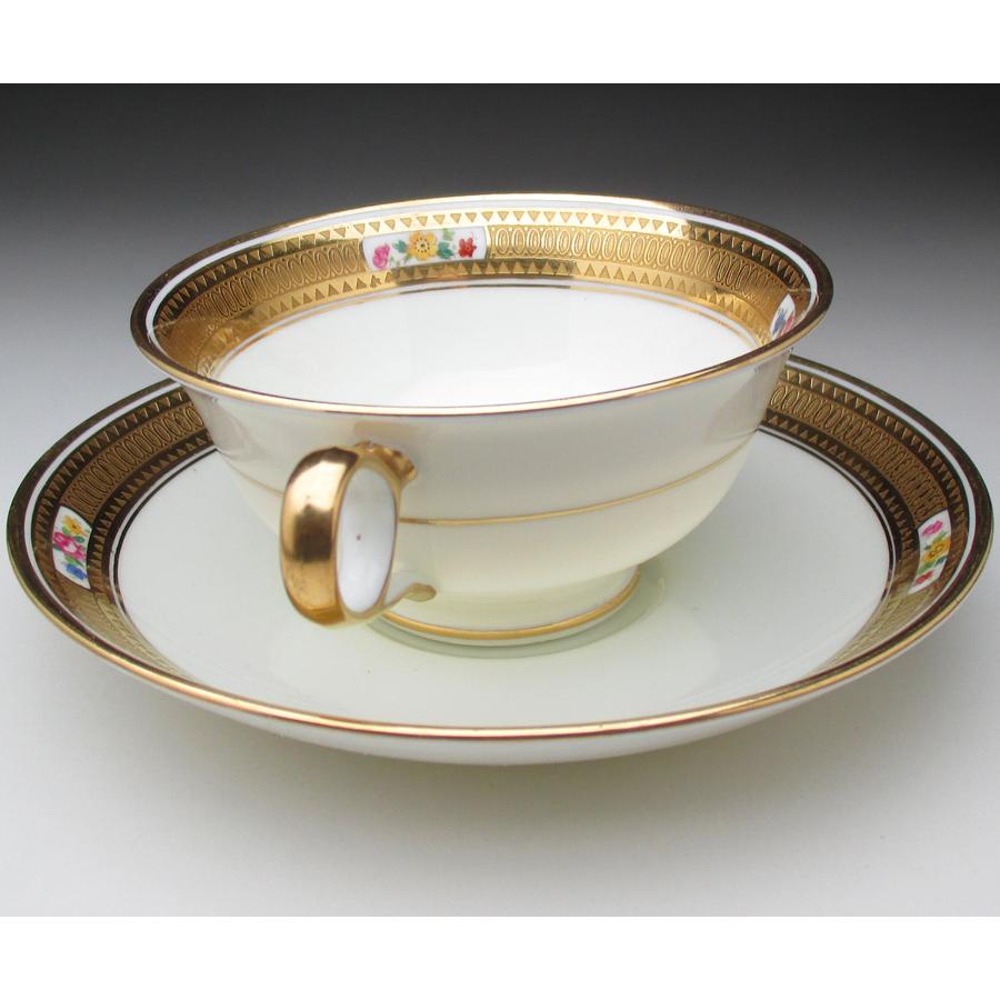 コウルドン 金彩花文 カップ＆ソーサー アンティーク 1905年 (d