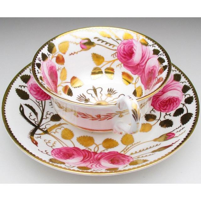 コープランド 金彩連薔薇絵 カップ＆ソーサー アンティーク 1900年