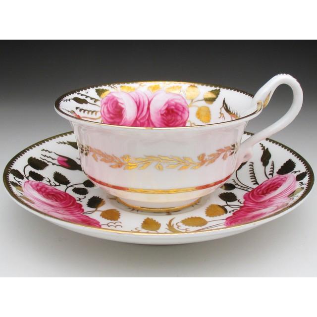 コープランド 金彩連薔薇絵 カップ＆ソーサー アンティーク 1900年 