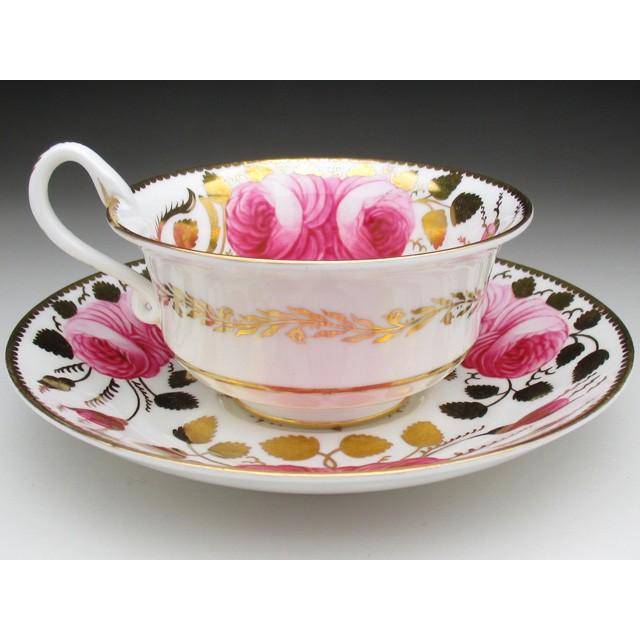 コープランド 金彩連薔薇絵 カップ＆ソーサー アンティーク 1900年 