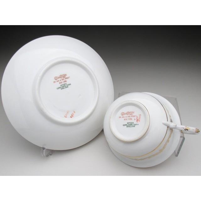 コープランド 金彩連薔薇絵 カップ＆ソーサー アンティーク 1900年 