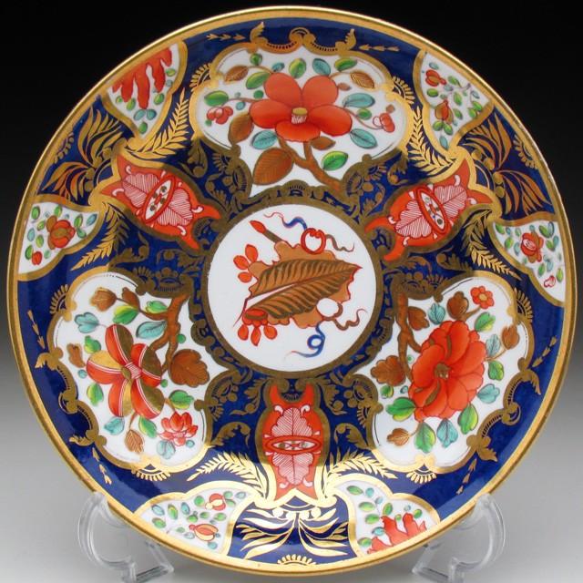スポード 藍地金彩イマリ文 カップ＆ソーサー アンティーク 1800年代 