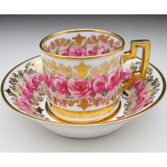 コープランド 金彩連薔薇文 カップ＆ソーサー アンティーク 1900年 (c 