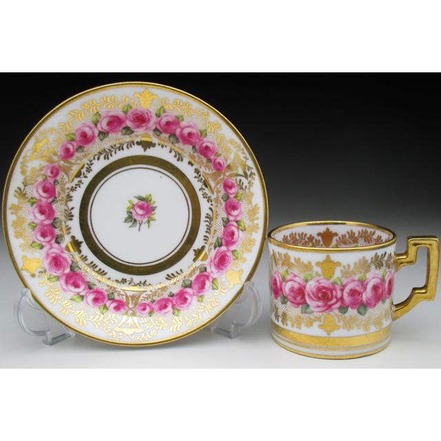 コープランド 金彩連薔薇文 カップ＆ソーサー アンティーク 1900年 (c 