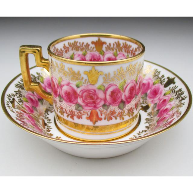 コープランド 金彩連薔薇文 カップ＆ソーサー アンティーク 1900年 (c 