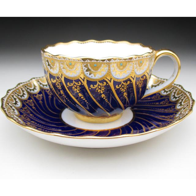 コープランド コバルト金彩ジュール カップ＆ソーサー アンティーク