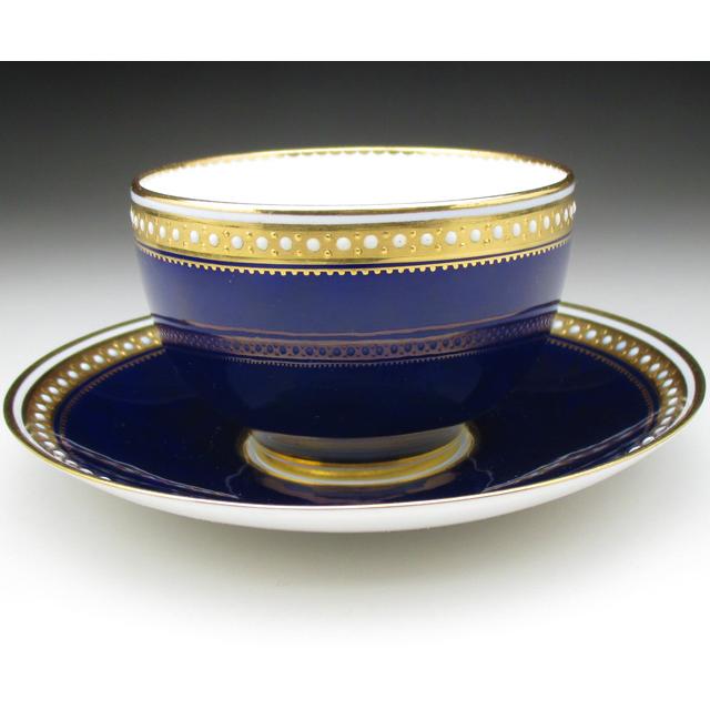 コープランド コバルト金彩ジュール カップ＆ソーサー アンティーク 1900年 (b)_4