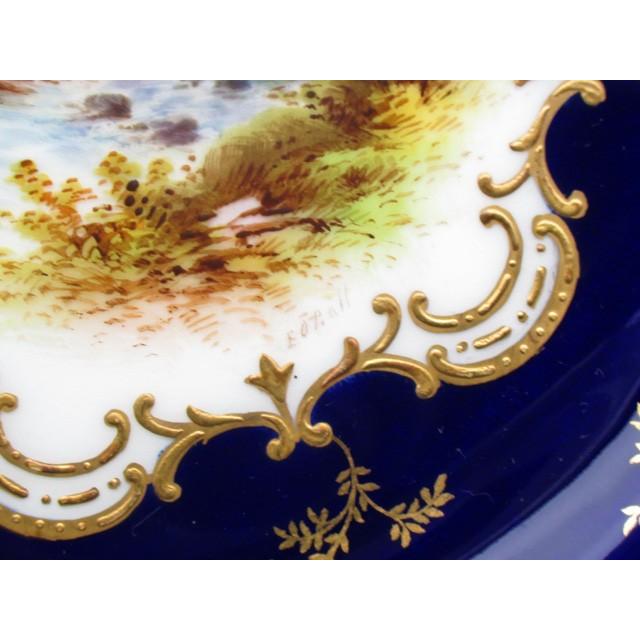 コールポート コバルト金盛り古城風景絵 プレート 23cm アンティーク  