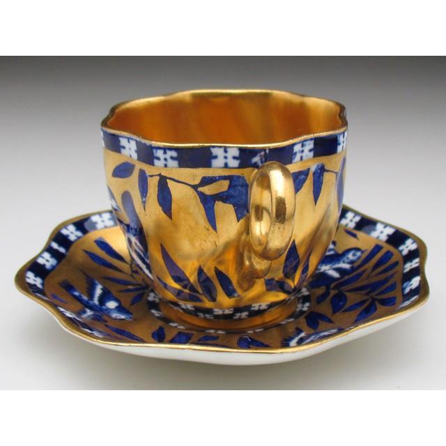 WEDGWOOD コールポート 金彩竹雀絵 カップ&ソーサー WEDGWOOD コールポート 金彩竹雀絵 カップ&ソーサー
