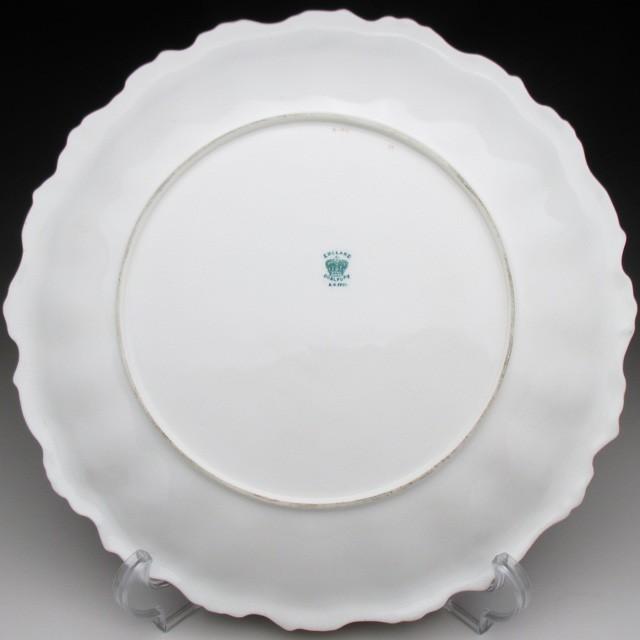 コールポート レッド地金盛り風景絵 プレート 24cm アンティーク 1891  