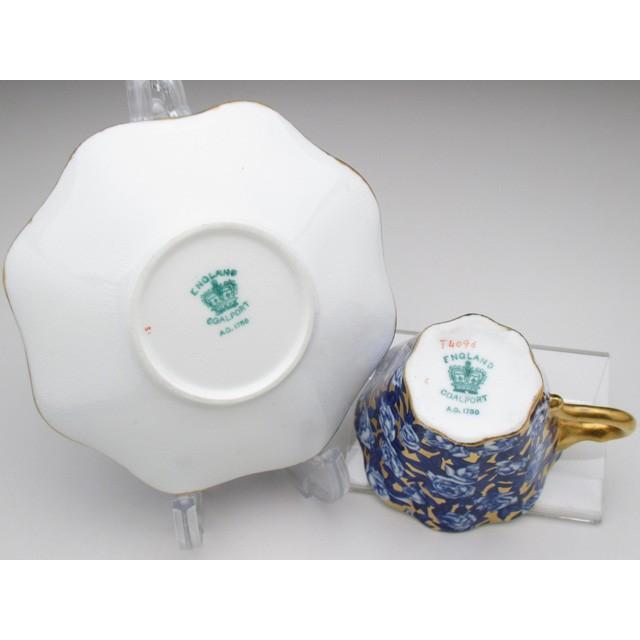 コールポート 金彩薔薇絵 カップ＆ソーサー キャビネット アンティーク 