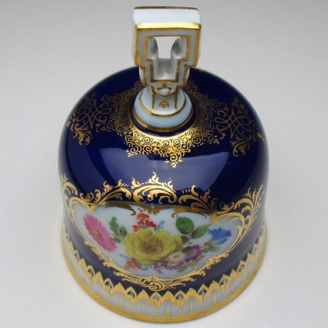 マイセン 藍地金彩花束絵 ディナーテーブルベル コバルト アンティーク 