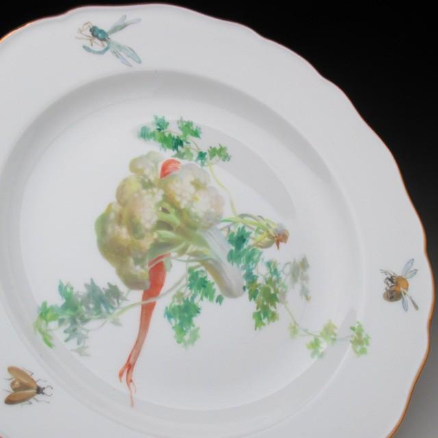 マイセン Meissen 1900年頃 金彩自然主義花絵 ディナープレート マイセン Meissen 1900年頃 金彩自然主義花絵 ディナープレート