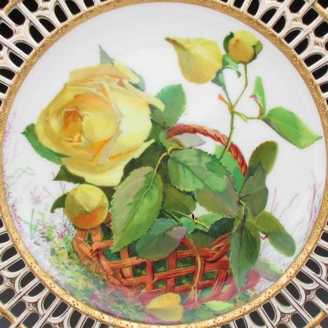 ミントン 金彩薔薇絵 プレート 23cm 1882年 アンティーク : mt074 