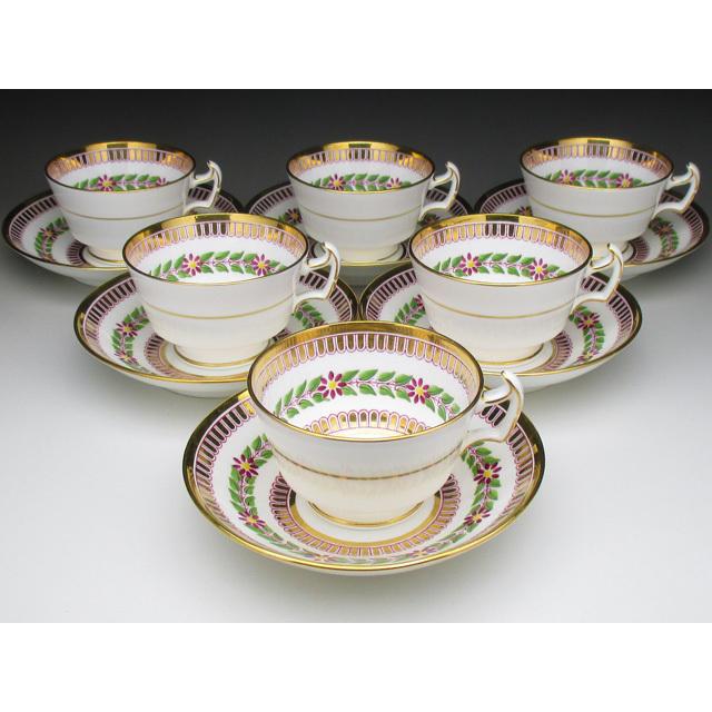 MINTON ミントン 金彩花綱文 カップ&ソーサー 6客セット MINTON ミントン 金彩花綱文 カップ&ソーサー 6客セット