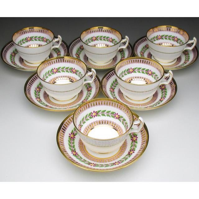 MINTON ミントン 金彩花綱文 カップ&ソーサー 6客セット MINTON ミントン 金彩花綱文 カップ&ソーサー 6客セット