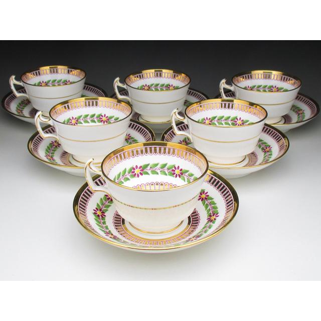 MINTON ミントン 金彩花綱文 カップ&ソーサー 6客セット MINTON ミントン 金彩花綱文 カップ&ソーサー 6客セット