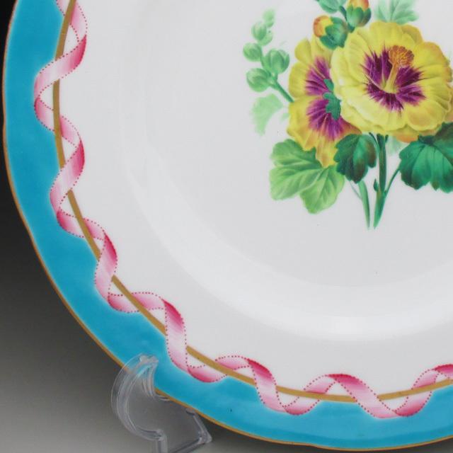 アイモ・ニェットボリ 長方形の陶板 青い花モチーフ 23cm 1970年代