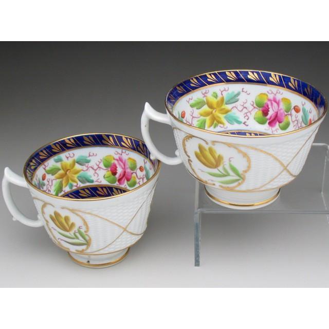 ニューホール 藍縁花絵 ティー＆コーヒーカップ＆ソーサー 