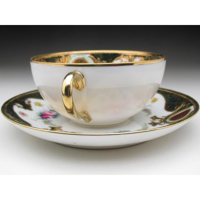 ノリタケ オールドノリタケ 金盛りジュール薔薇花綱絵 トリオ ノリタケ オールドノリタケ 金盛りジュール薔薇花綱絵 トリオ
