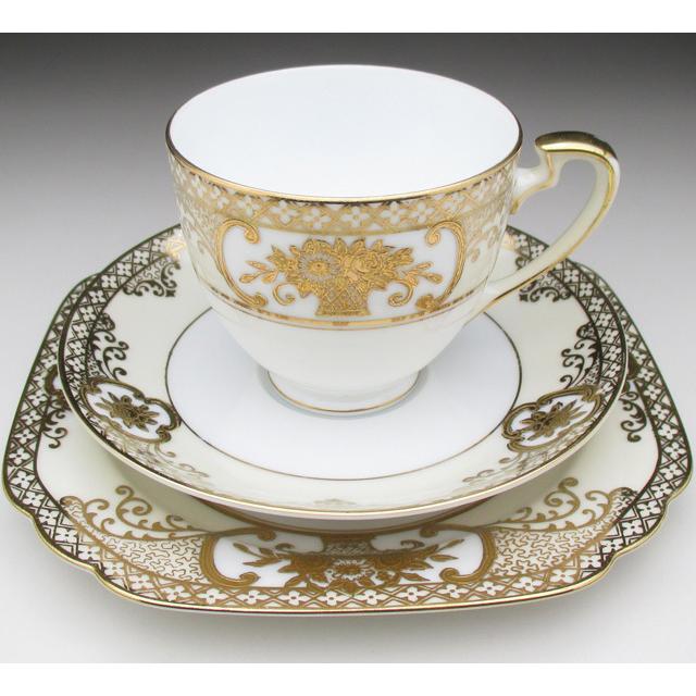 オールド Noritake 金点盛り 花・果実紋 トリオ！