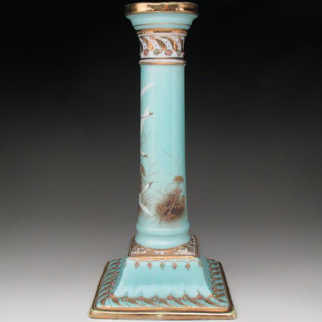 ノリタケ オールドノリタケ 金盛りジュール白鳥絵 キャンドルスタンド