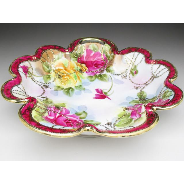 オールドノリタケ金彩薔薇絵大鉢＃NIPPON #NORITAKI