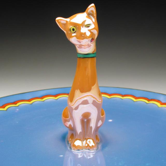 ノリタケ オールドノリタケ 猫フィギュア付 プレート 22cm 