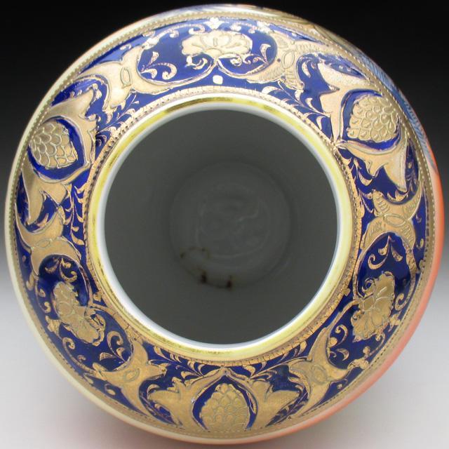 ノリタケ オールドノリタケ コバルト金盛り砂漠風景絵 花瓶 20cm 