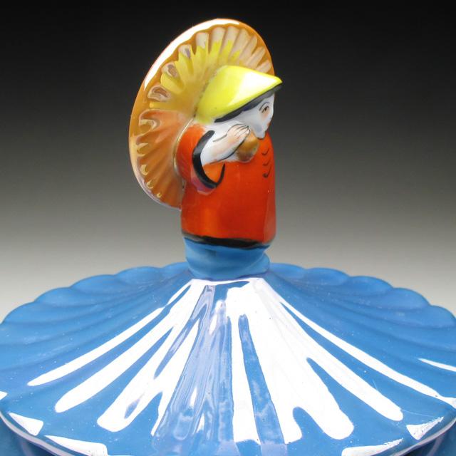 オールドノリタケ　小物入れ ノリタケ オールドノリタケ 唐子フィギュア付 小物入れ パウダー