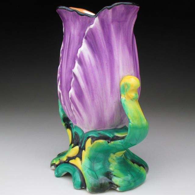 オールドノリタケ　花柄陶器花瓶 ノリタケ オールドノリタケ 花型 花瓶 : アンティーク陶磁器 ちるんは