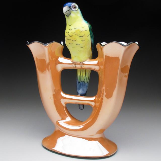 オールドノリタケ 燕フィギュア付 花瓶