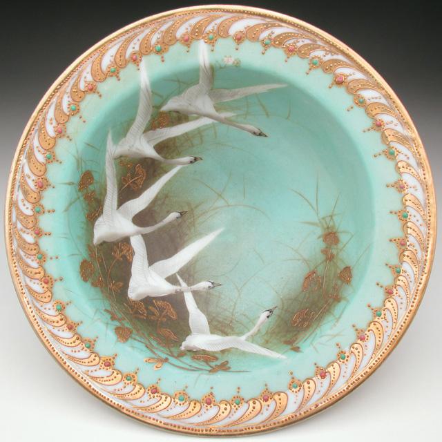 ノリタケ オールドノリタケ 金盛りジュール白鳥絵 ボウル ノリタケ オールドノリタケ 金盛りジュール白鳥絵 ボウル