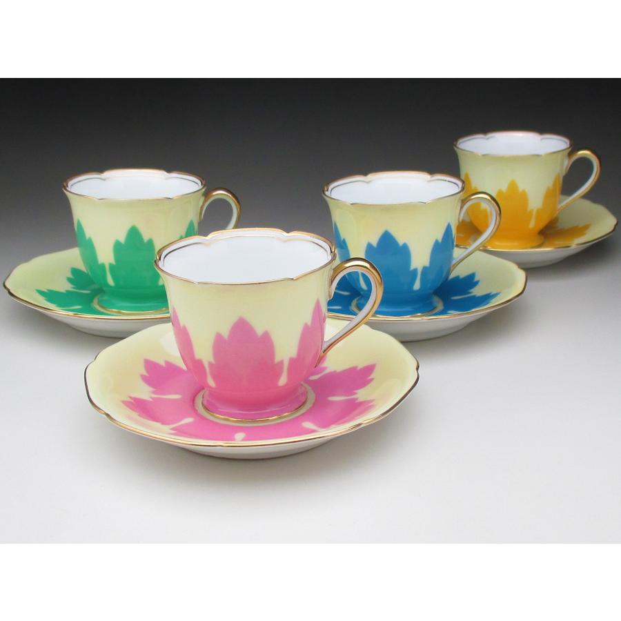 ノリタケ オールドノリタケ 金彩花文 カップ&ソーサー 4色 ノリタケ オールドノリタケ 金彩花文 カップ&ソーサー 4色