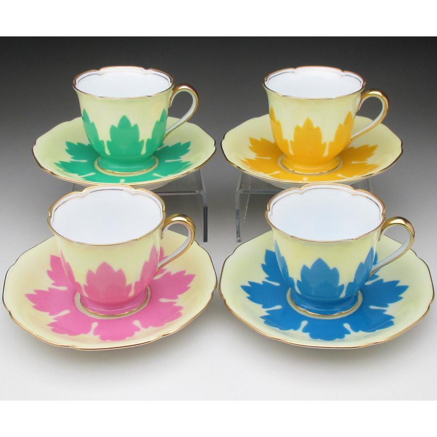 ノリタケ オールドノリタケ 金彩花文 カップ&ソーサー 4色 ノリタケ オールドノリタケ 金彩花文 カップ&ソーサー 4色