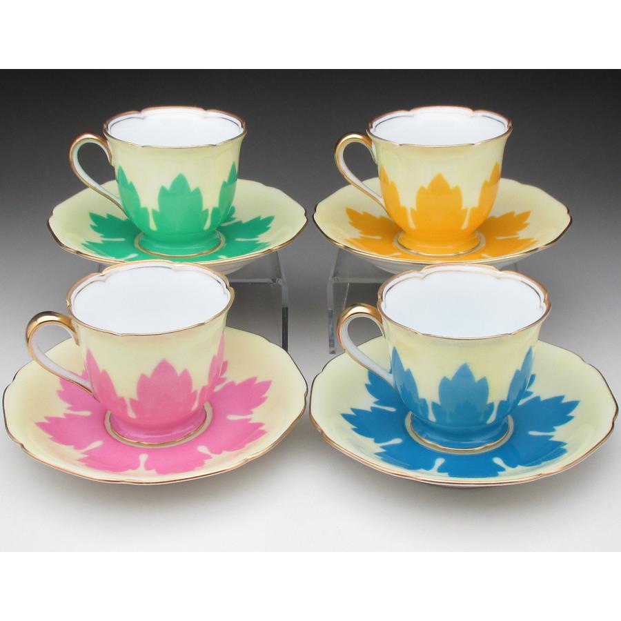 ノリタケ オールドノリタケ 金彩花文 カップ&ソーサー 4色 ノリタケ オールドノリタケ 金彩花文 カップ&ソーサー 4色