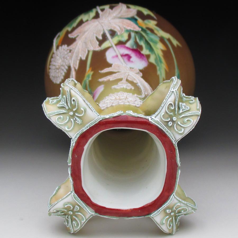 ノリタケ オールドノリタケ 盛り上げアザミ絵 花瓶 25cm 