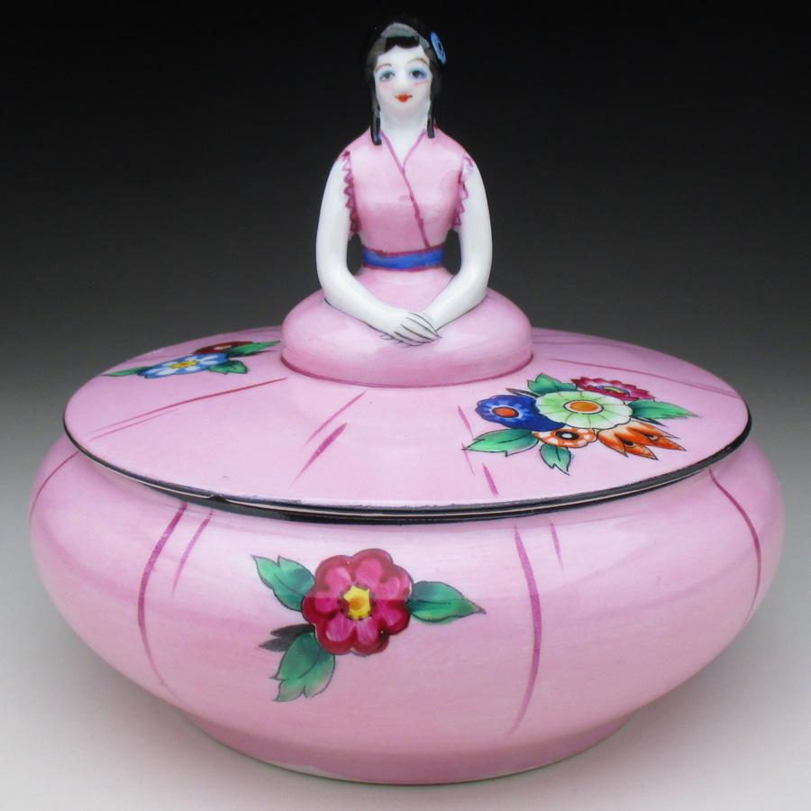 オールドノリタケ デコレディ パウダーボックス ドレッサードール 小物入れ オールドノリタケ ラスター彩 デコレディ パウダーボックス ドレッサー