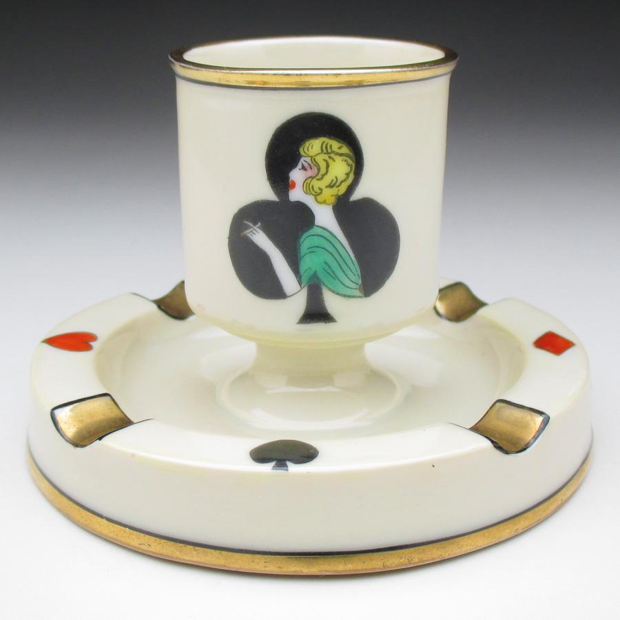 ノリタケ オールドノリタケ デコレディ 金彩トランプ文 マッチホルダー