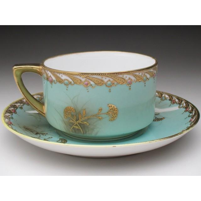 60%OFF!】オールドノリタケ 金盛りエナメルジュール フライングスワン