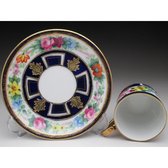 オールドノリタケ コバルト金盛り花絵 カップ＆ソーサー : no570  