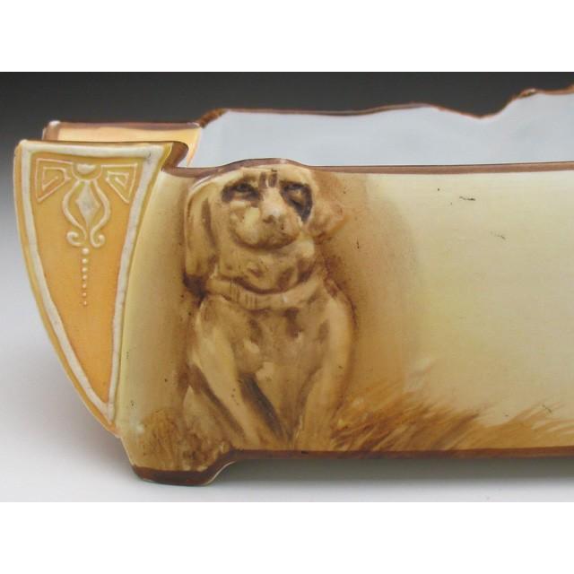 ノリタケ オールドノリタケ 盛り上げモールド犬絵 灰皿 アッシュトレイ 