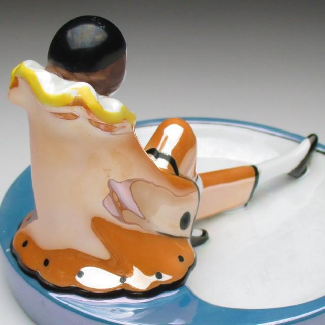オールドノリタケ ピエロ ピンディッシュ トレイ 小物入 フィギュア デコレディ ノリタケ オールドノリタケ ピエロフィギュア付 小物入れ