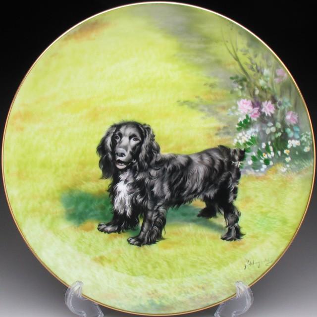 ノリタケ オールドノリタケ 林直三 犬絵 プレート 飾り皿 26cm ノリタケ オールドノリタケ 林直三 犬絵 プレート 飾り皿 26cm