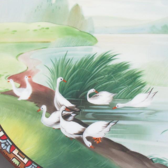 ノリタケ オールドノリタケ 湖畔風景水鳥絵 プレート 25cm ノリタケ オールドノリタケ 湖畔風景水鳥絵 プレート 25cm