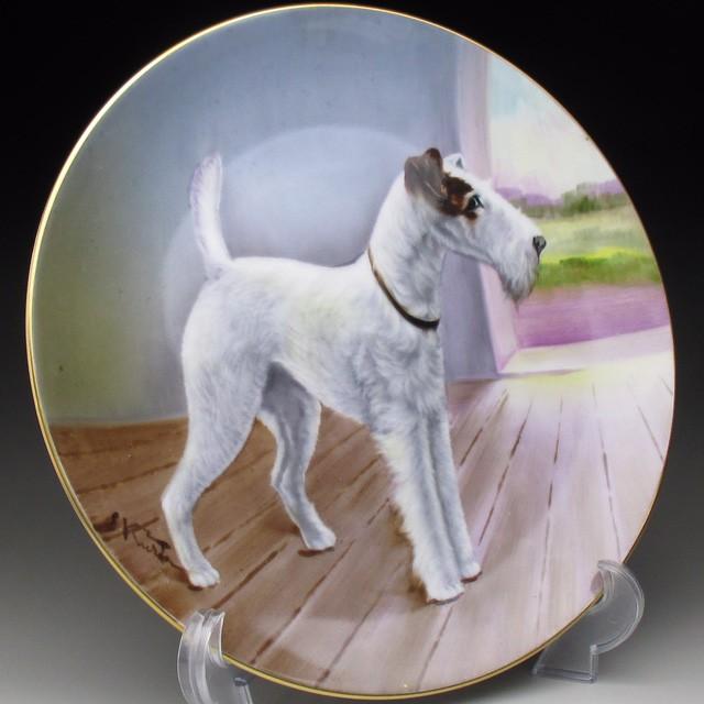 ノリタケ オールドノリタケ 犬絵 プレート 飾り皿 22cm ノリタケ オールドノリタケ 犬絵 プレート 飾り皿 22cm