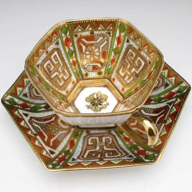 オールドノリタケ 金彩更紗文 スクエアボウル 25cm